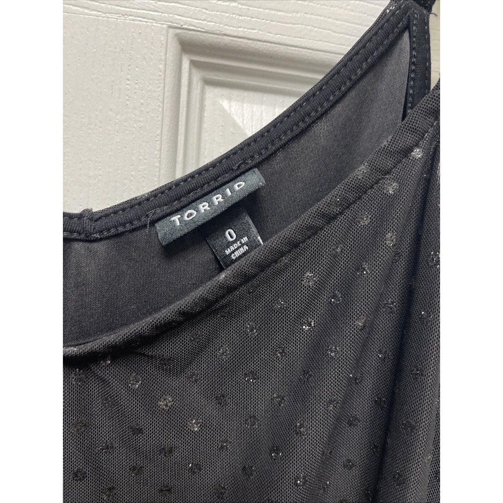 Torrid Women's 0 Black Sparkle Polka-Dot Adjustable Strap Cami - Picture 2 of 10